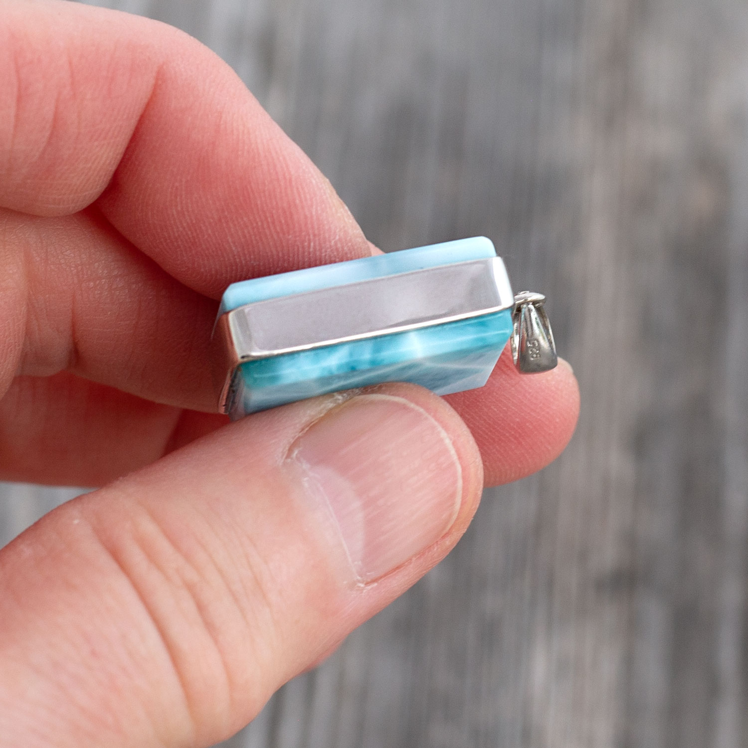 Larimar Anhänger 22x15x8mm rechteckig AAA+ turtle pattern