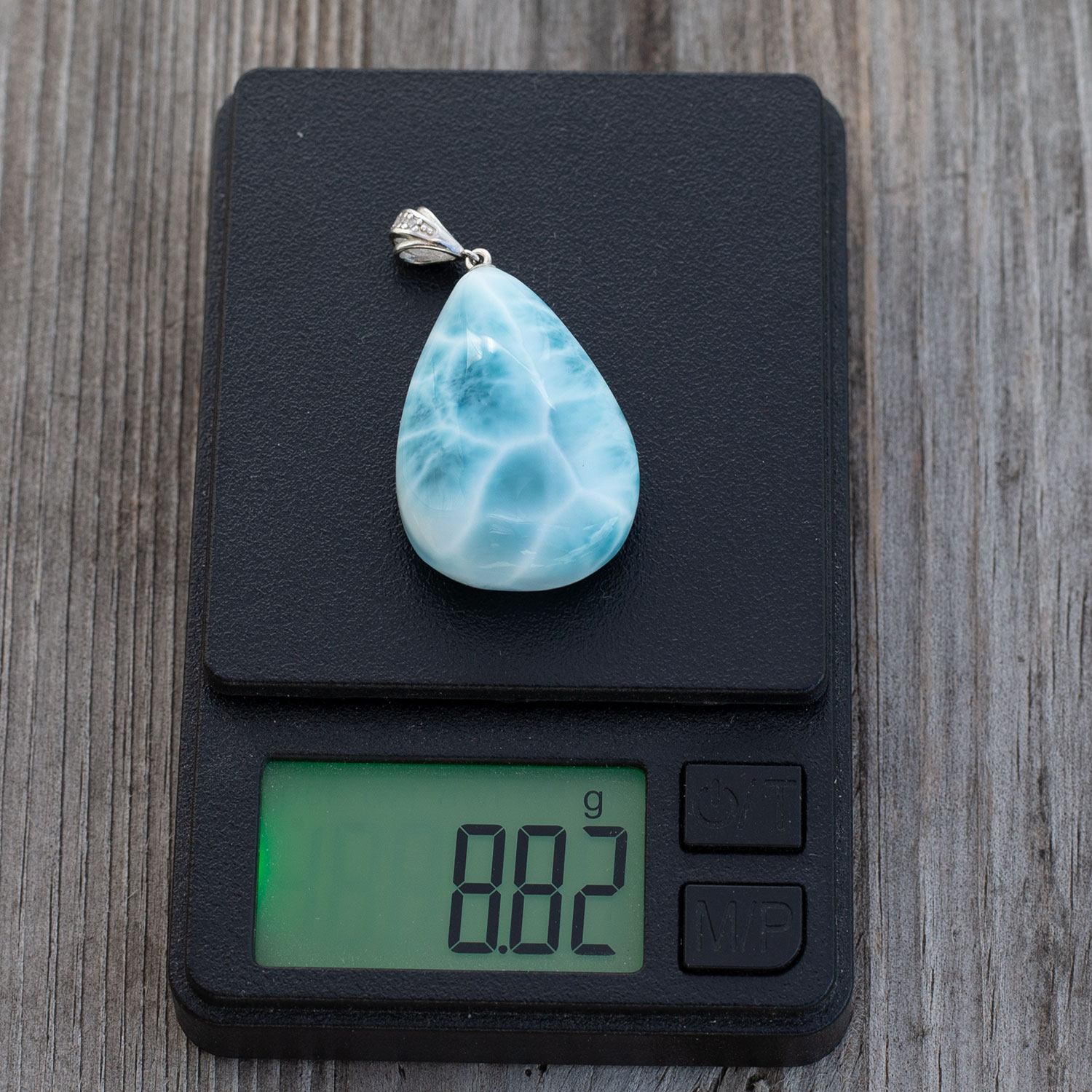 doppelseitiger Larimar Anhänger 29x18x9mm Tropfen AAA+ matrixfrei turtle pattern