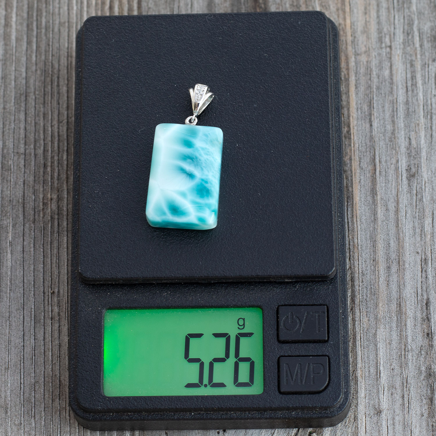 Larimar Anhänger 20x14x7mm rechteckig AAA+ matrixfrei
