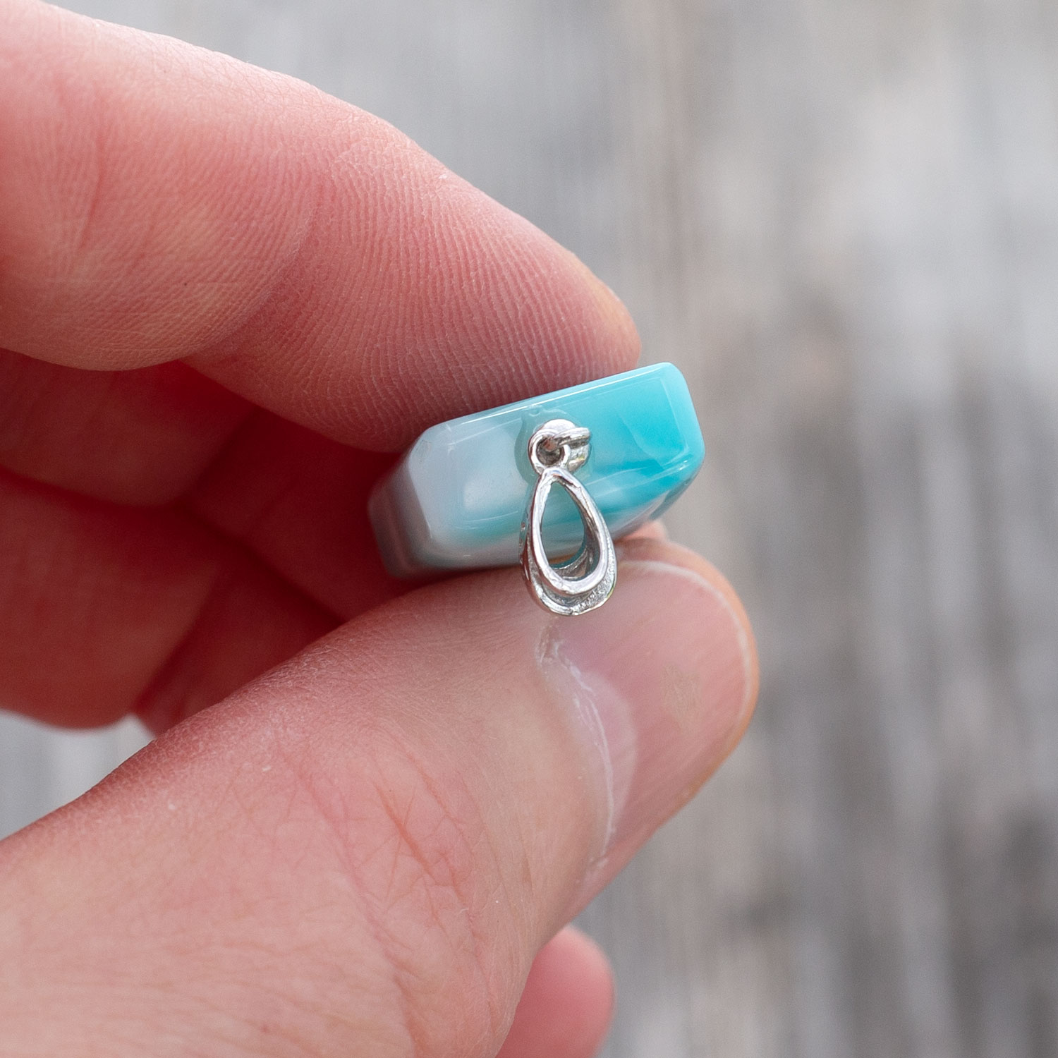 Larimar Anhänger 20x14x7mm rechteckig AAA+ matrixfrei
