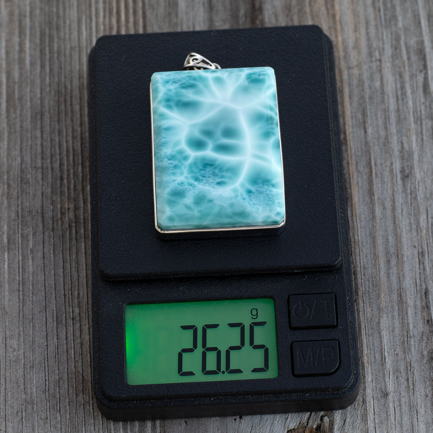 Larimar Anhänger 35x26x9mm rechteckig AAA+ auffallender großer Statement-Anhänger