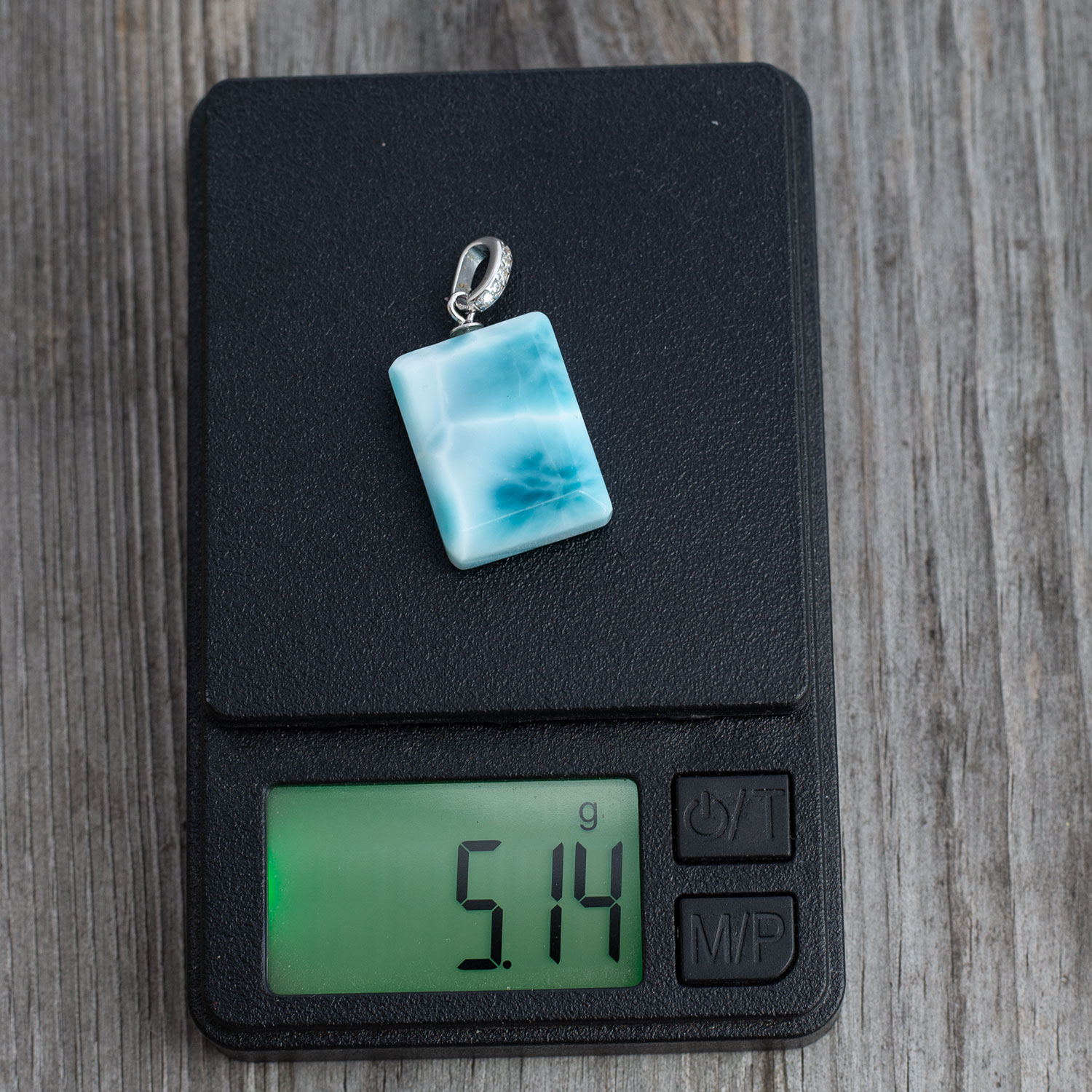 Larimar Anhänger 18x14x6,5mm rechteckig AAA matrixfrei turtle pattern