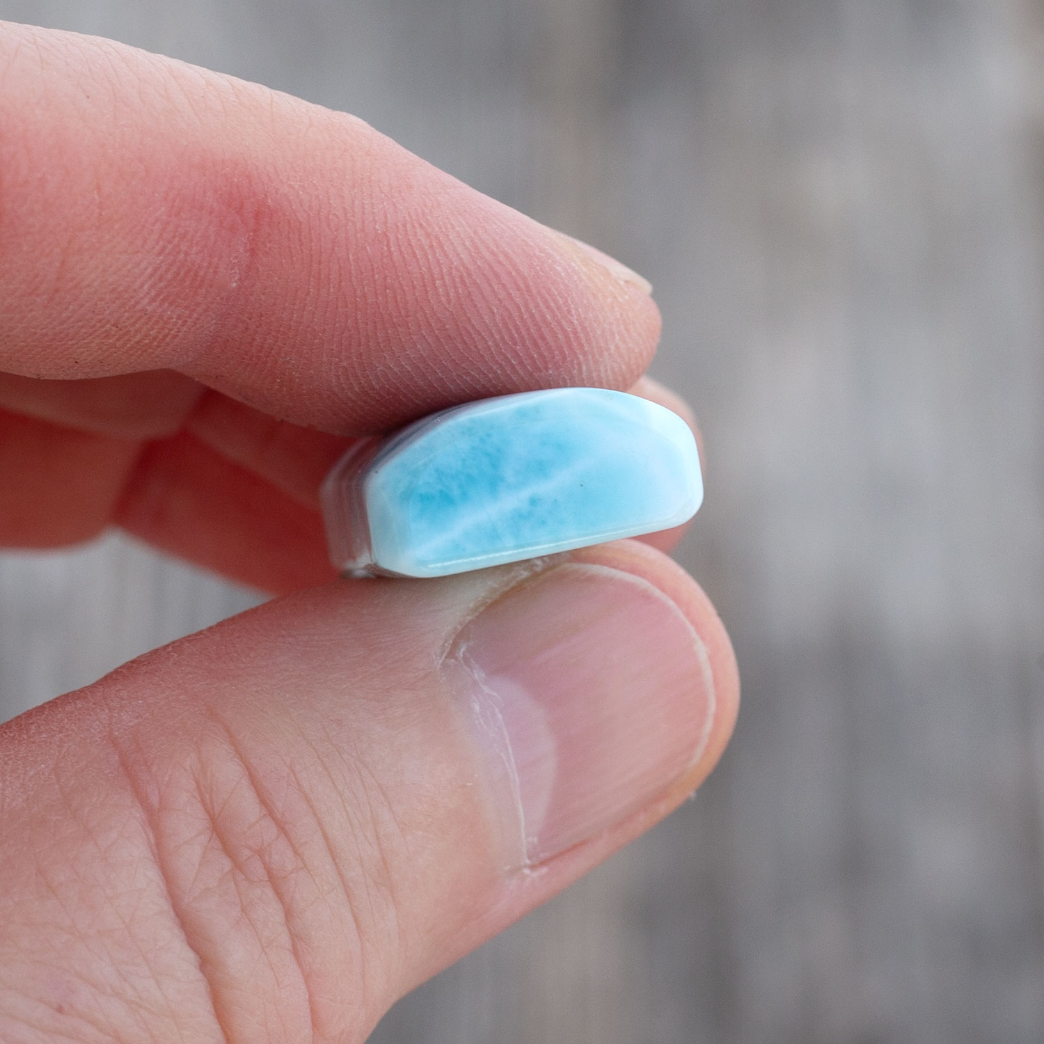 Larimar Anhänger 26x14x8mm trapezförmig AAA+ matrixfrei