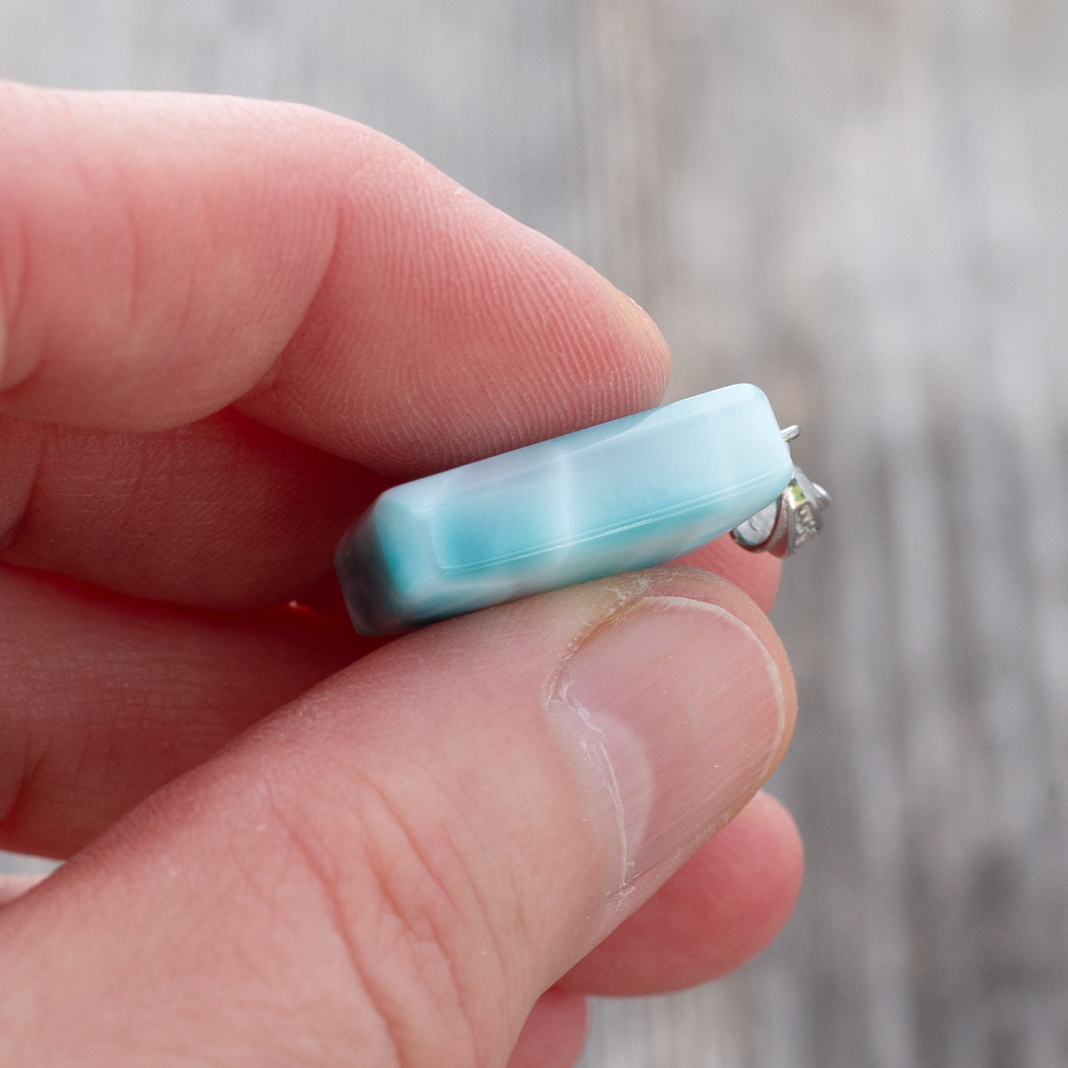 Larimar Anhänger 20x14x7mm rechteckig AAA+ matrixfrei