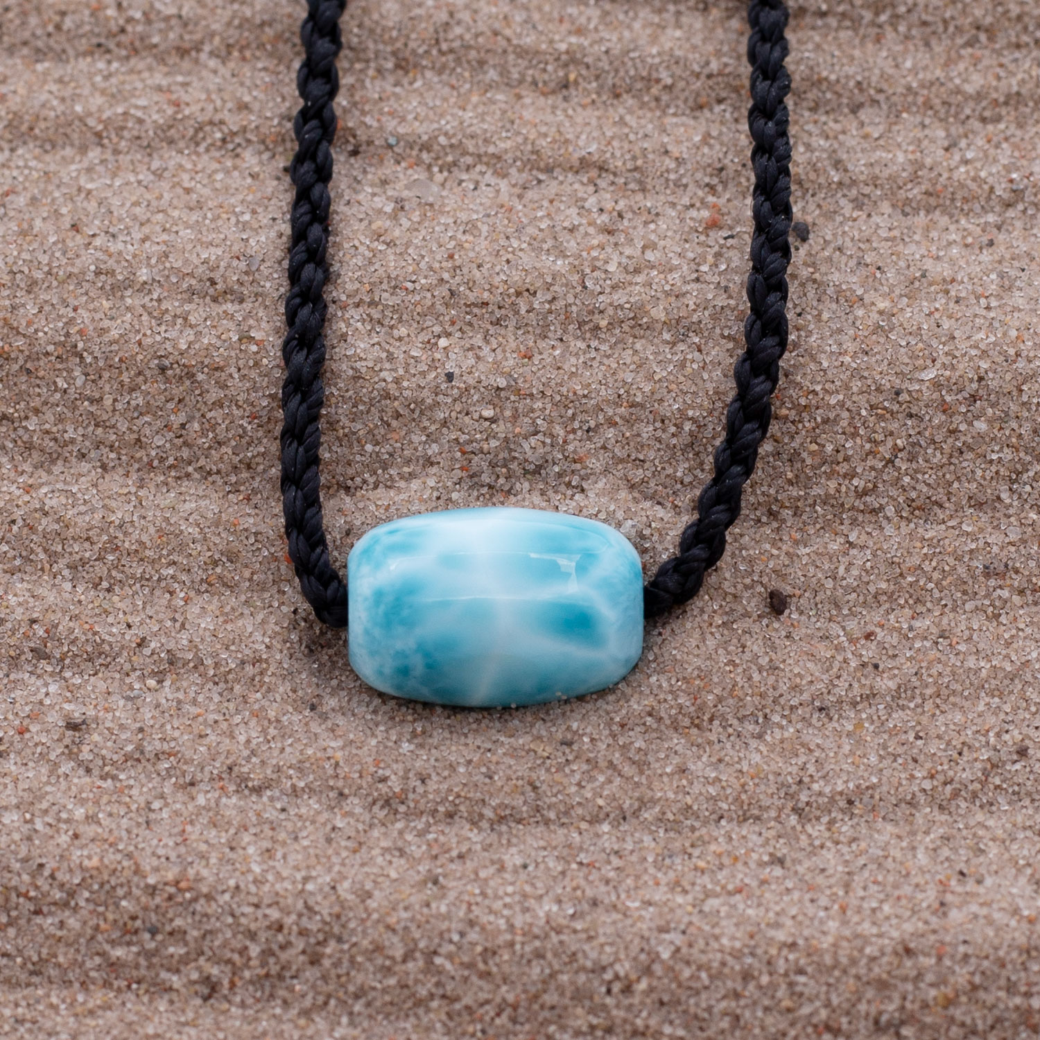 Larimar Barrel Bead 17x12mm Anhänger AAA matrixfrei Fassperle
