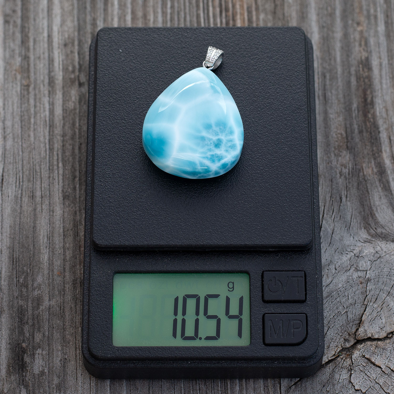 Larimar Anhänger 27x23x9mm Tropfen beidseitig AAA matrixfrei