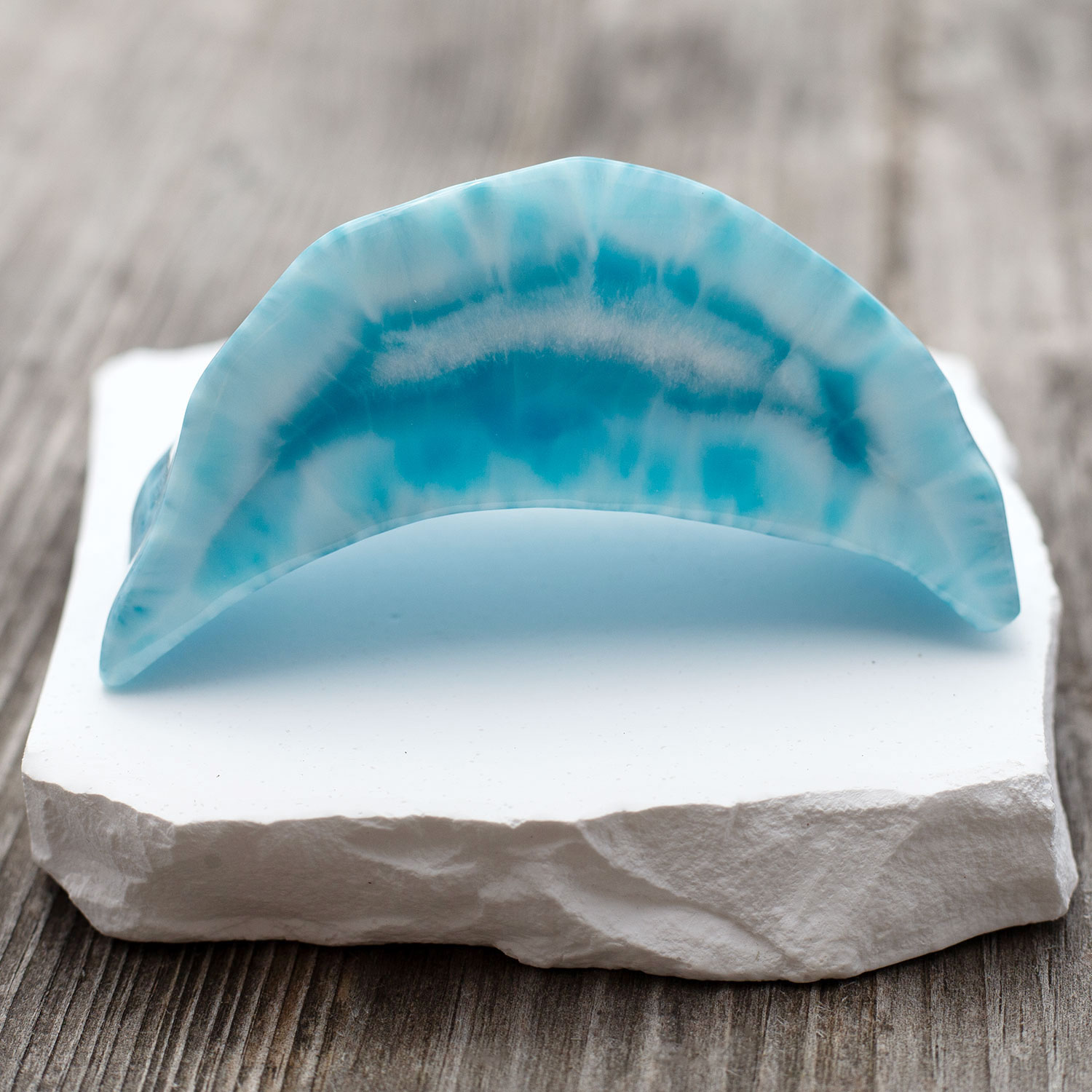 Larimar Freiform Krone ca.79x42x28mm AAA+ matrixfrei turtle pattern Rarität Sammlerstück