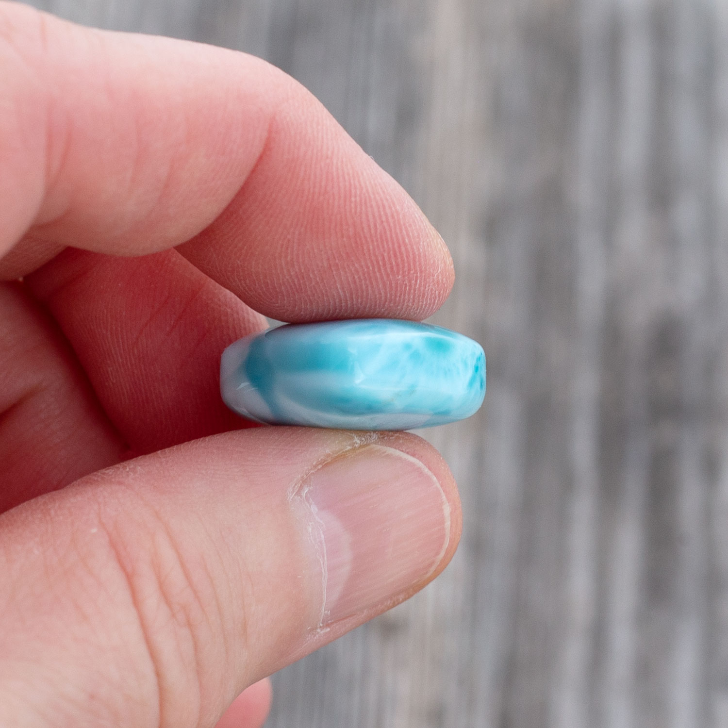 Larimar Anhänger 20x18x8mm herzförmig AAA matrixfrei