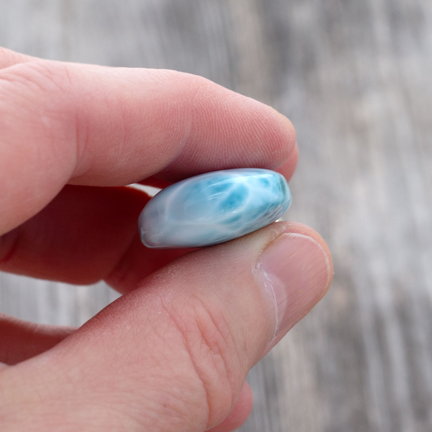 doppelseitiger Larimar Anhänger 29x18x9mm Tropfen AAA+ matrixfrei turtle pattern