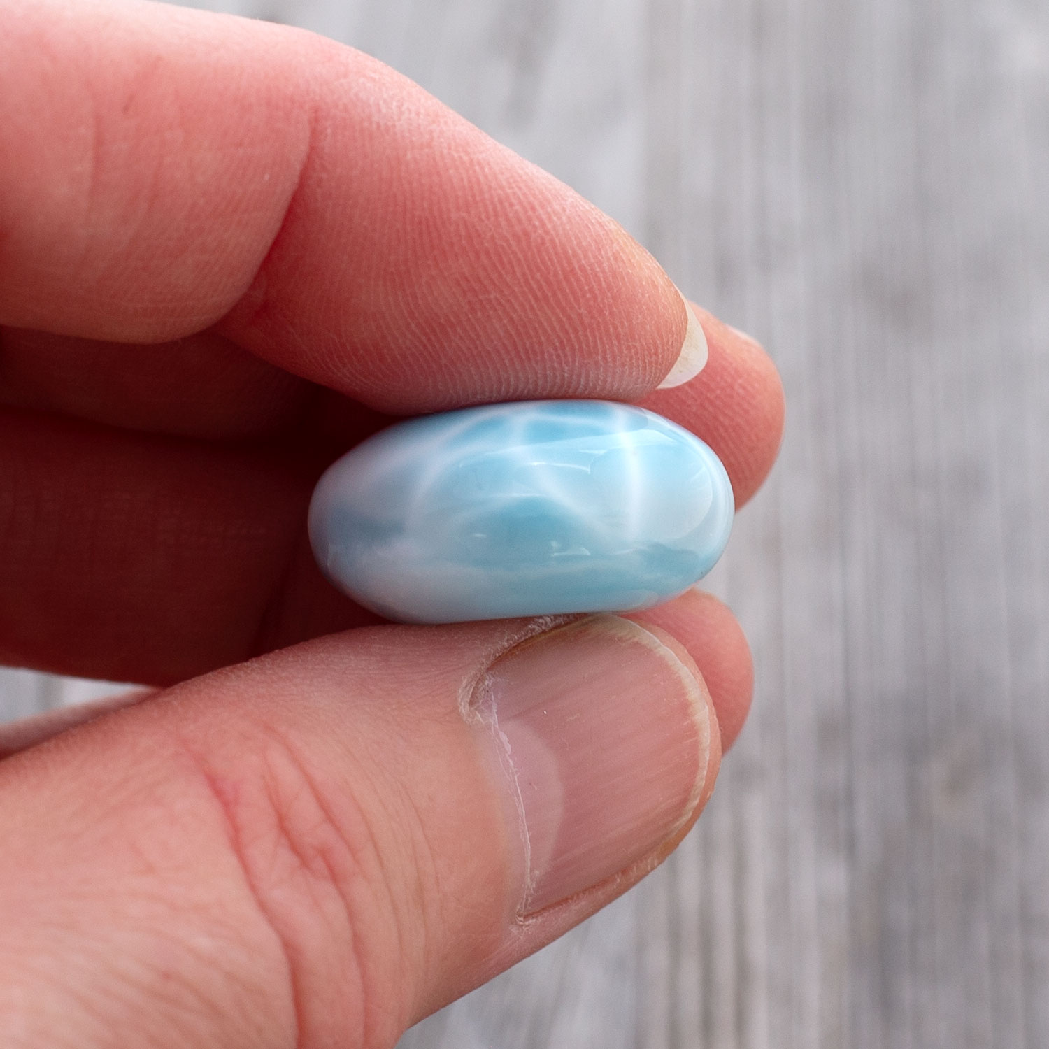 Larimar Donut 22x10mm turtle pattern AAA+ matrixfrei
