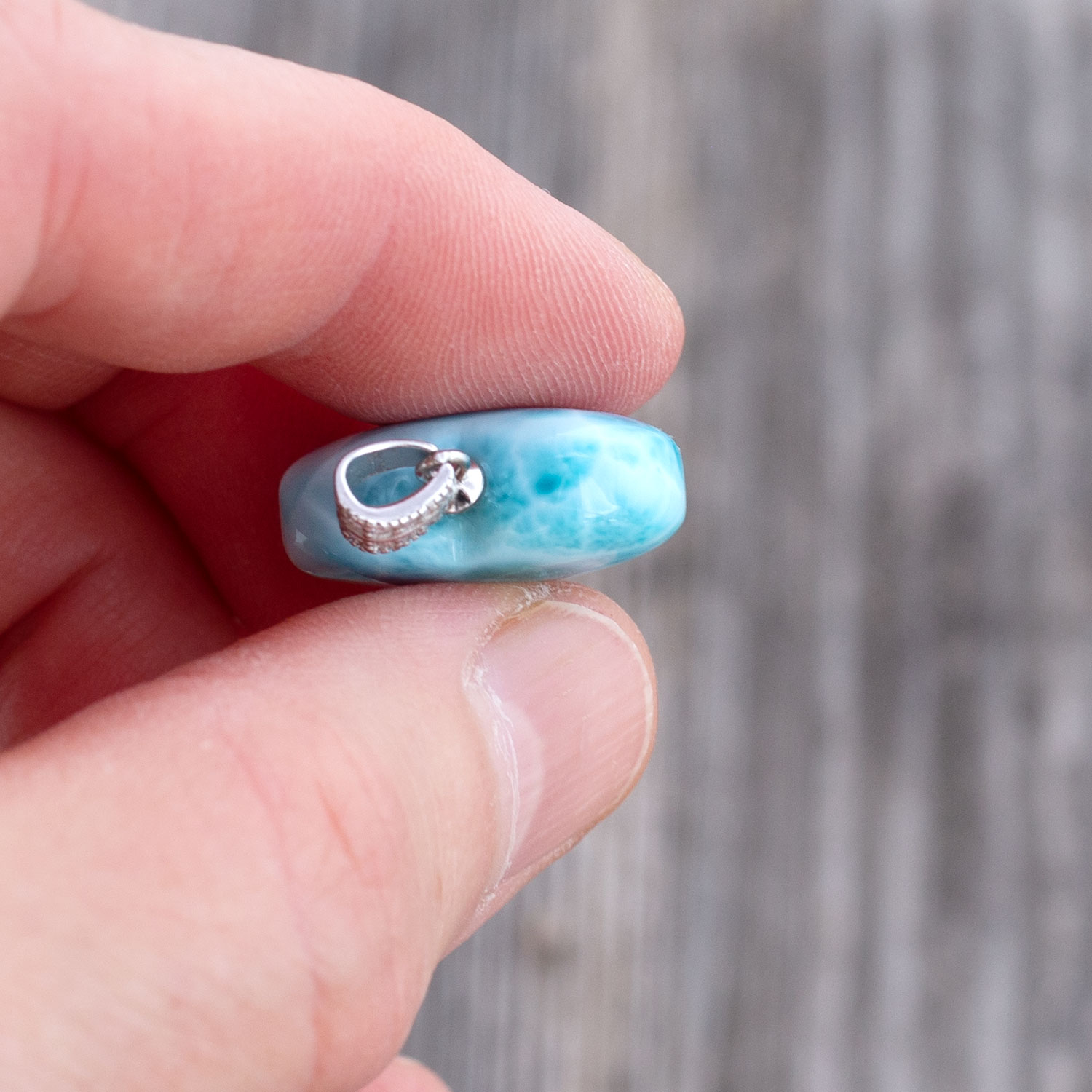 Larimar Anhänger 20x18x8mm herzförmig AAA matrixfrei