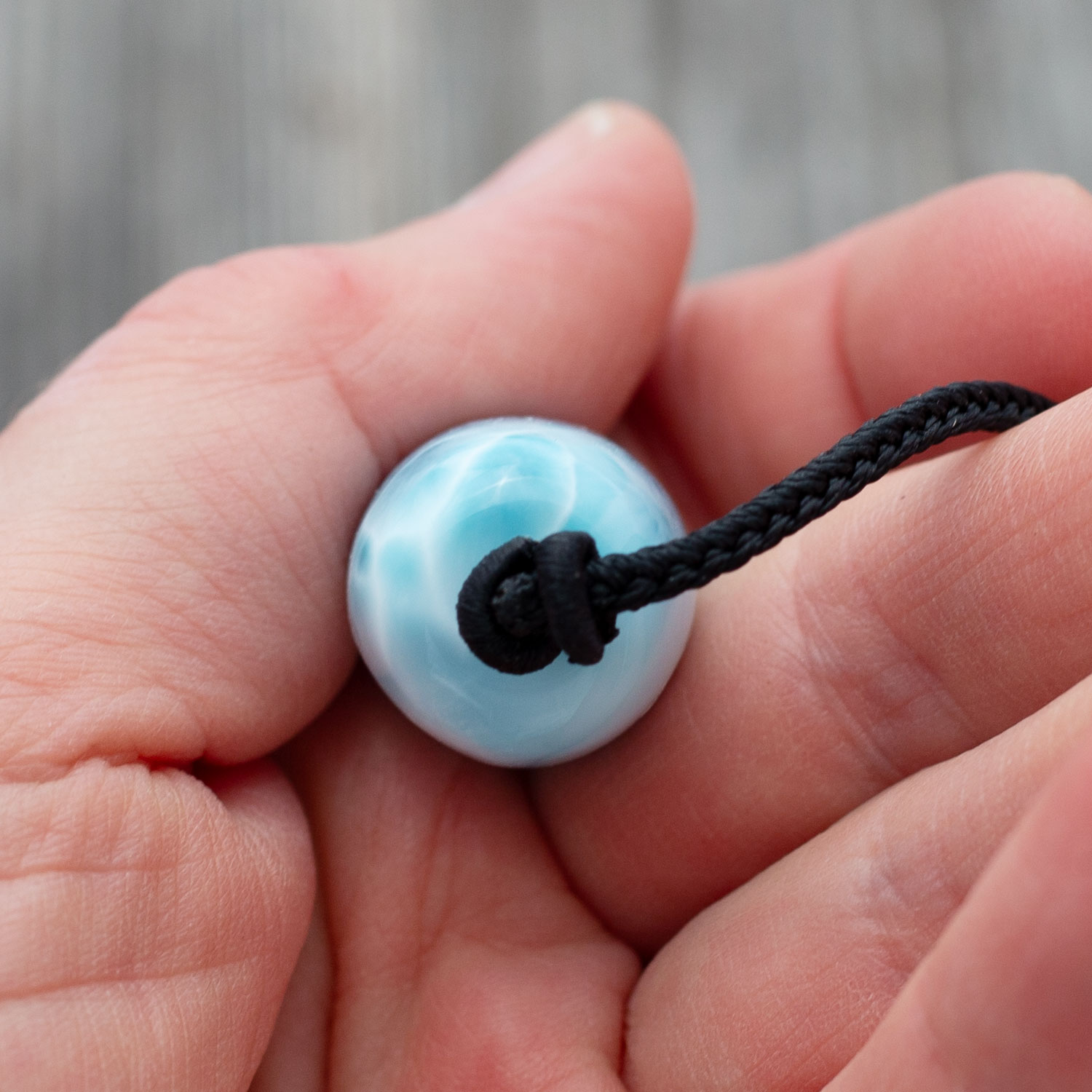 Larimar Barrel Bead 27x17mm Anhänger AAA matrixfrei Fassperle